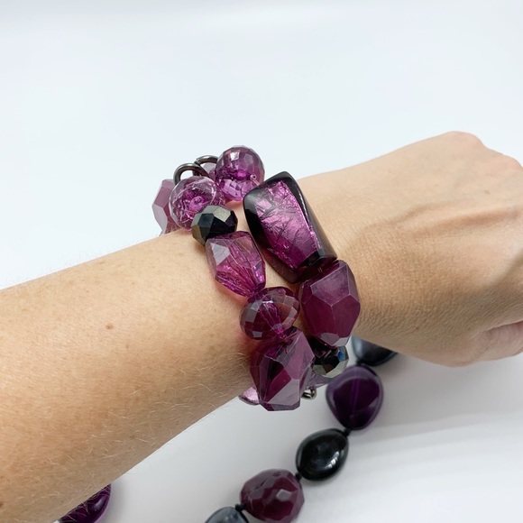 Chunky Beaded Necklace & Bracelet Set - Picture 6 of 6